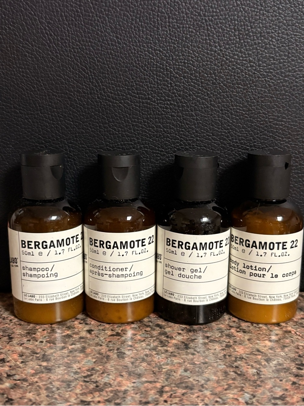 Le Labo Bergamote 22 Travel Set — amber, black, white